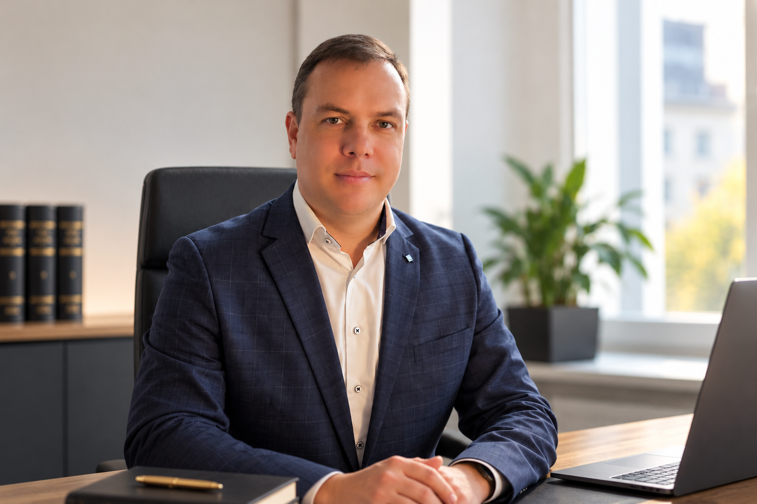 Rechtsanwalt Viktor Tabert in seiner Kanzlei in Berlin-Lichtenberg – Anwalt für Immobilienrecht, Mietrecht und Verkehrsrecht