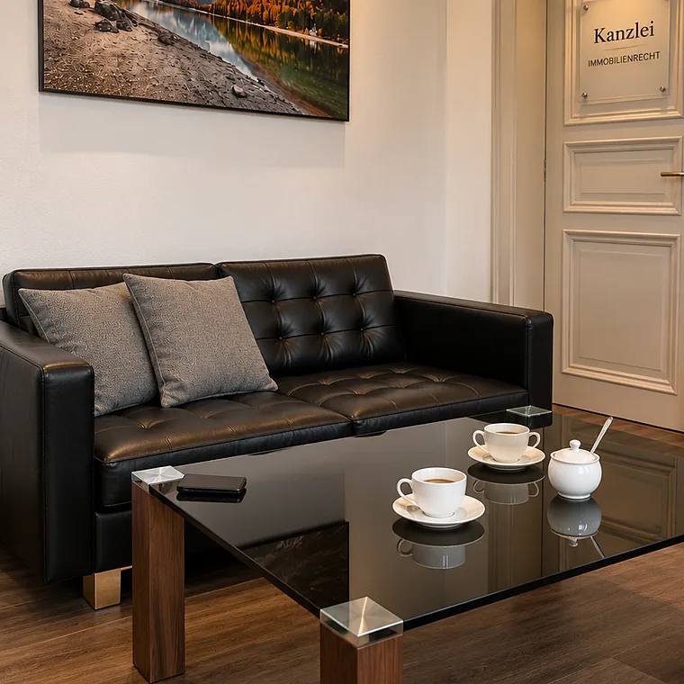 Wartebereich der Kanzlei Rechtsanwalt Viktor Tabert, Alt-Friedrichsfelde 2, 10315 Berlin